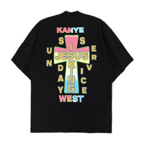 Kanye West AWGE for JIK Cross T-shirt Black Back