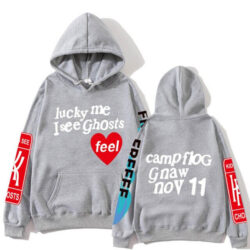 Kanye West Lucky Me I See Ghosts Hoodies Grey