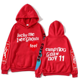 Kanye West Lucky Me I See Ghosts Hoodies Red