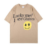 Lucky Me I See Ghosts Smiley Letter T-Shirt