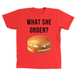 Kanye West What She Order Fish Filet Hamburger T-Shirt Red