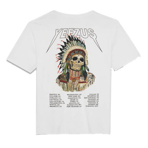 Kanye West Yeezus Tour 2013 OG Native Skull T-Shirt Back