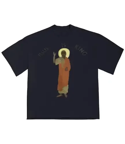 Kanye West Jesus Is King T Shirt Navy