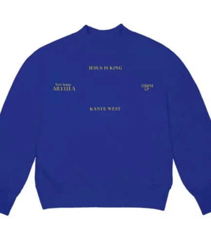 Kanye West Jesus Is King Vinyl I Crewneck Blue