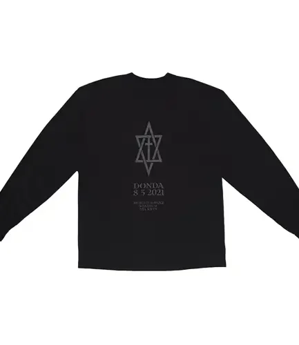 Kanye West DONDA August 5 Listening Event LS T-shirt Black front