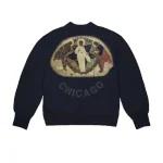 Kanye West Jesus Is King Chicago Painting Crewneck Navy