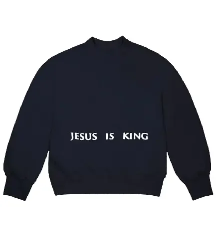 Kanye West Jesus Is King Chicago Painting Crewneck Navy