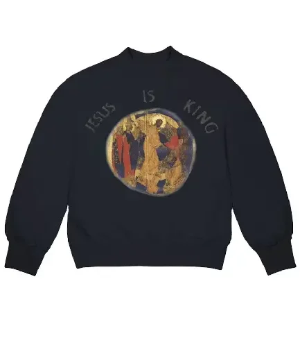 Kanye West Jesus Is King Painting I Crewneck Navy