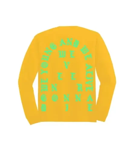 Kanye West Philadelphia Pablo Pop-Up We Young And We Alive LS Tee Gold