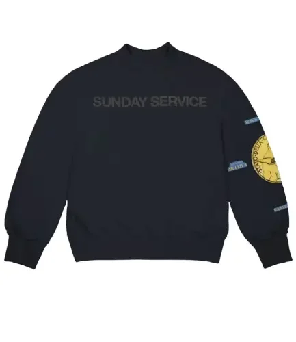 Kanye West Sunday Service Gold Detroit Crewneck Navy