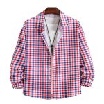 Red and Blue Checkered Regular Fit Shirt