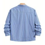 Houndstooth Drop Shoulder Shirt - Sky Blue - Image 2